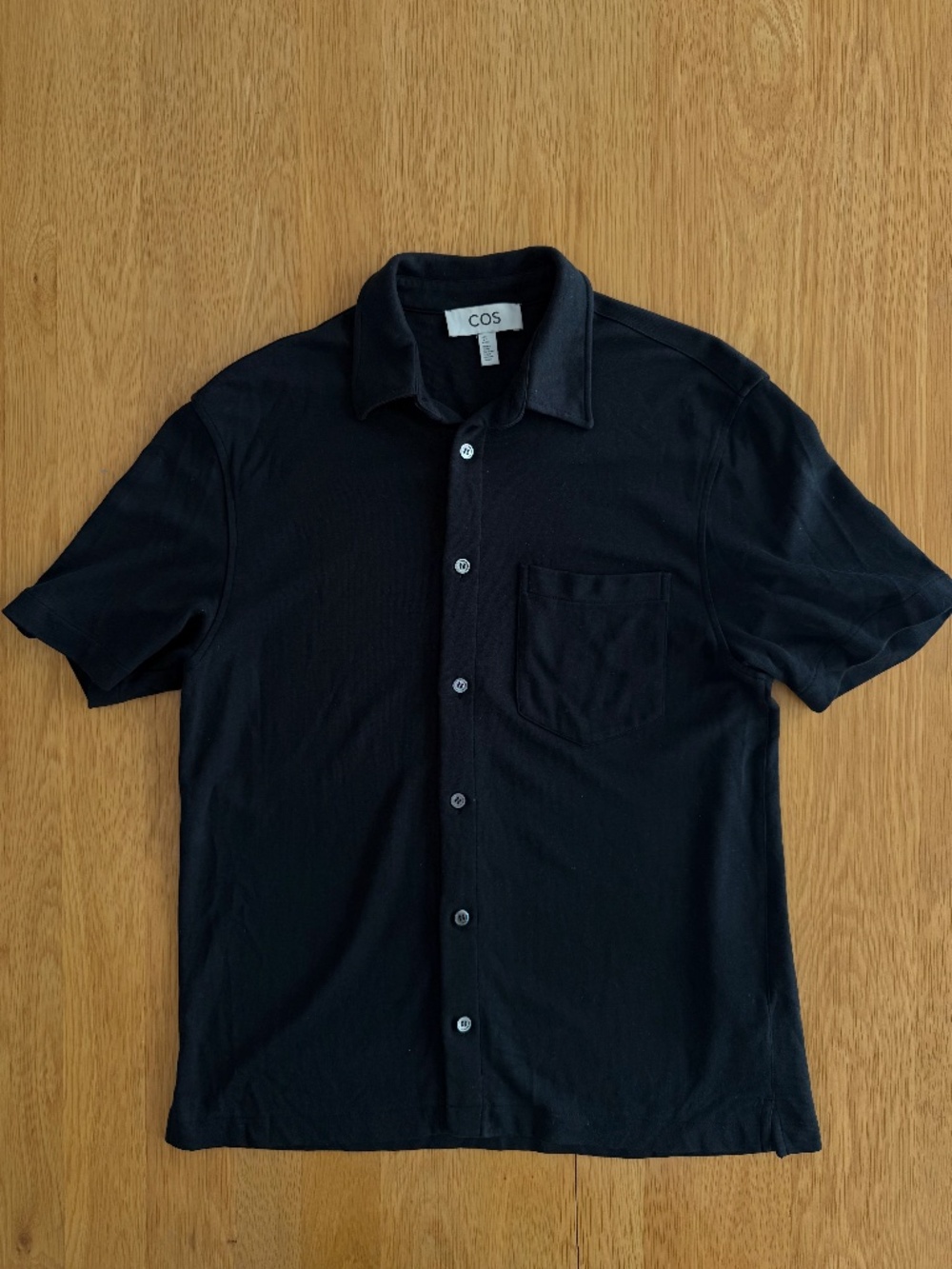 COS Black Short Sleeve Button Down